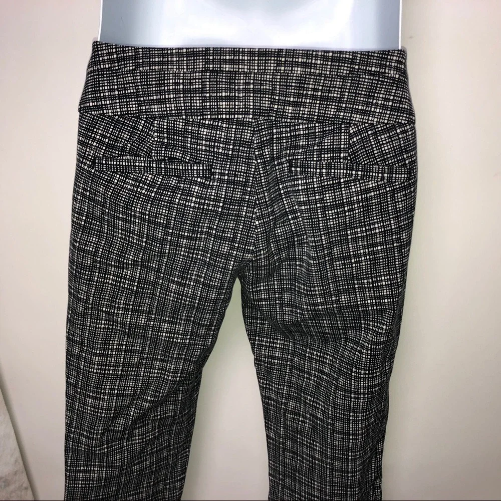 LOFT Marisa Skinny Black & White Plaid Pants 2‎